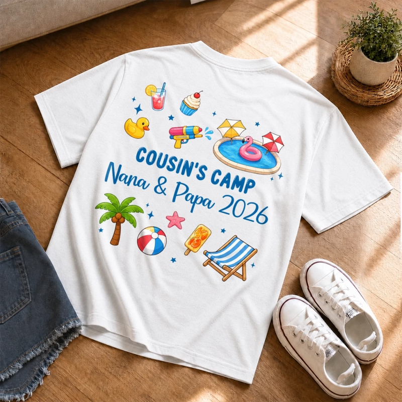 Custom Cousin Camp Youth Tee - Personalized Summer Vacation And Travel Gifts For Kids - Little Moments, Big Memories