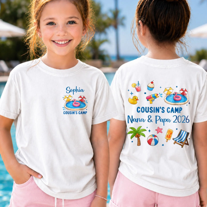 Custom Cousin Camp Youth Tee - Personalized Summer Vacation And Travel Gifts For Kids - Little Moments, Big Memories