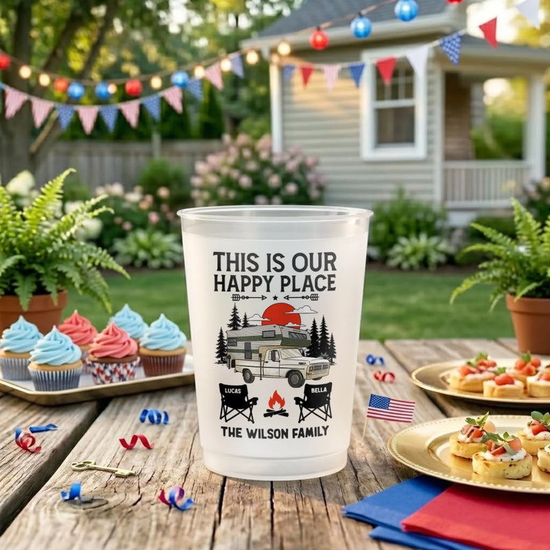 Custom Party Cups - Personalized Birthday Camping Gifts For Campers - Camp More Worry Less