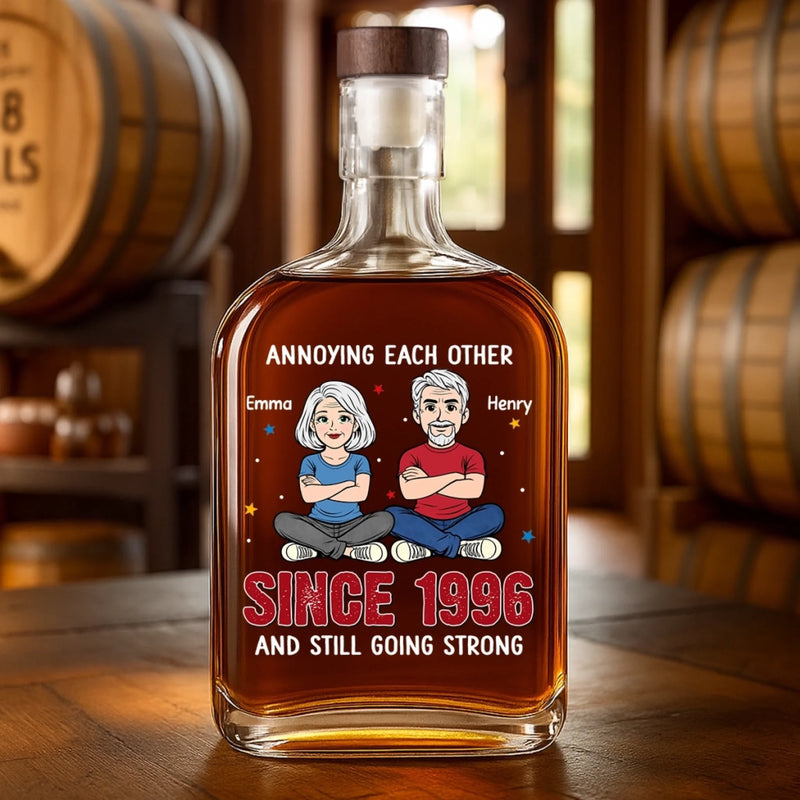 Custom Whiskey Bottle - Personalized Anniversary Christmas Wedding Gifts For Husband And Wife, Him And Her, Wine, Bourbon, Whiskey Lovers - Partners In Lifetime Crimes