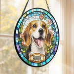 Custom Photo Stained Glass Window Hanging Suncatcher - Personalized Birthday Gifts For Dog Cat Lovers, Dog Dad And Mom, Cat Owners - A Bond That Lasts Forever