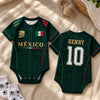 Custom Mexico World Football Baby Jersey Bodysuit
 - Personalized Baby Shower, Gender Reveal Gifts For New Moms, New Dads, Football Lovers - The Team's Youngest MVP