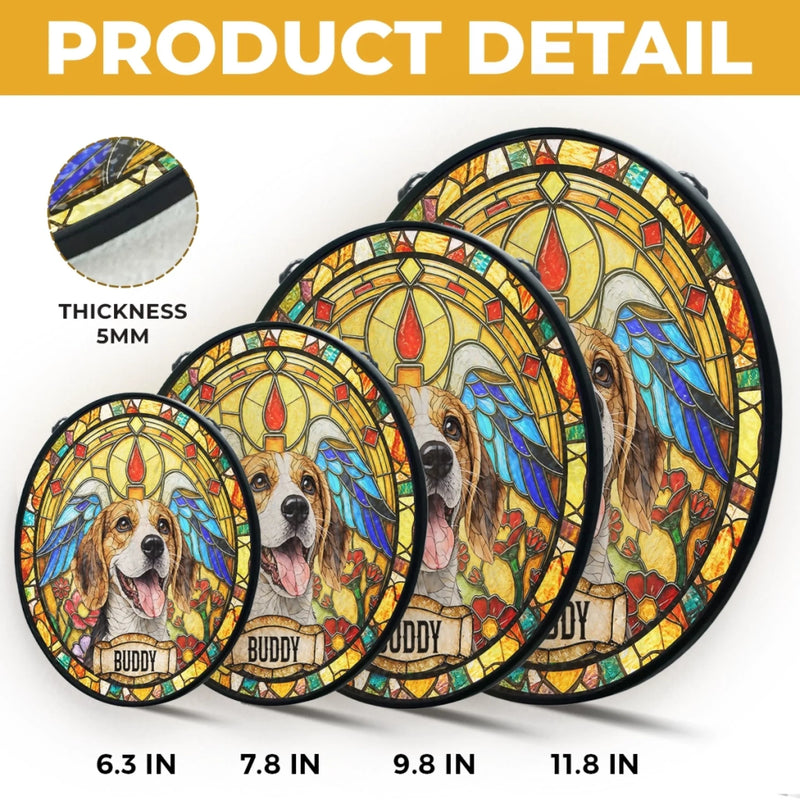 Custom Photo Stained Glass Window Hanging Suncatcher - Personalized Birthday Gifts For Dog Cat Lovers, Dog Dad And Mom, Cat Owners - A Bond That Lasts Forever