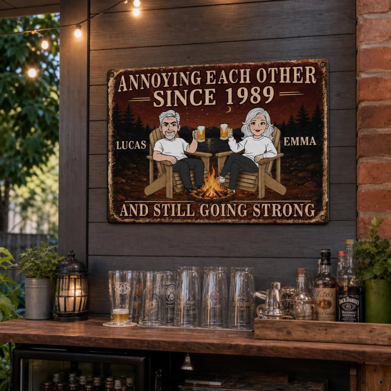 Custom Home Decor Metal Sign - Personalized Anniversary Wedding Gifts For Husband And Wife, Him And Her - Love Drives Us Crazy