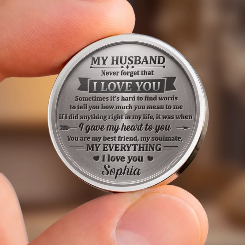 Custom Pocket Hug - Personalized Anniversary Wedding Gifts For Husband And Wife, Him And Her - Husband Life Best Life