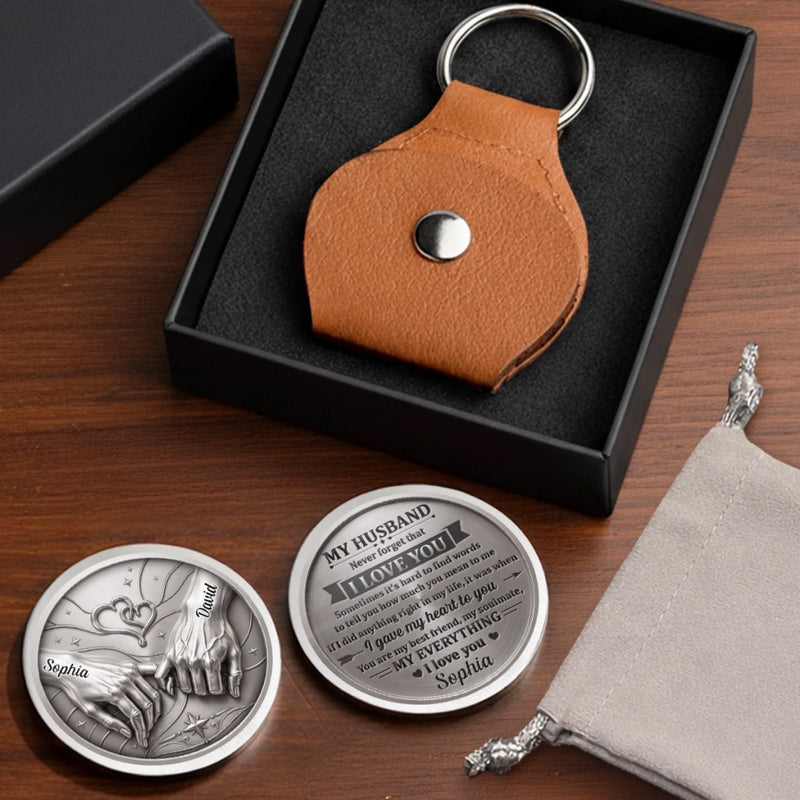 Custom Pocket Hug - Personalized Anniversary Wedding Gifts For Husband And Wife, Him And Her - Husband Life Best Life