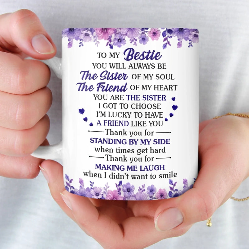 Custom Mug - Personalized Best Friend Birthday Gifts For Women, Besties, Sisters, BFF - Besties For Life