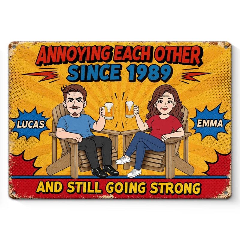 Custom Home Decor Metal Sign - Personalized  Anniversary Wedding Gifts For Husband And Wife, Him And Her - My Favorite Person To Annoy