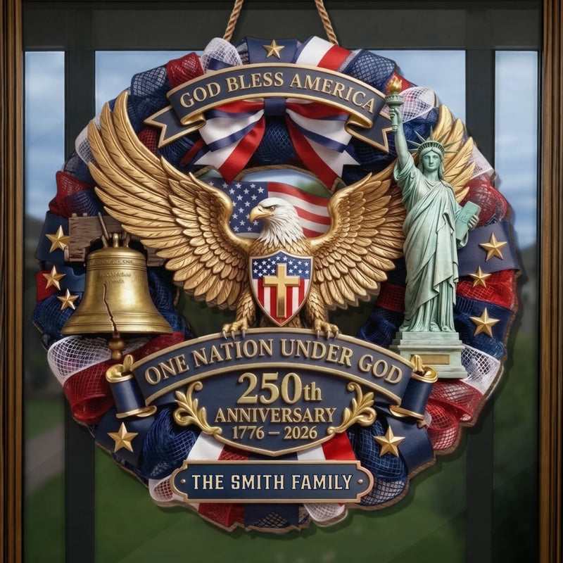 Custom Wood Sign - Personalized America 250th Anniversary Gifts For Mom, Dad, Brother, Sister, Kids - Liberty Looks Good On Everyone