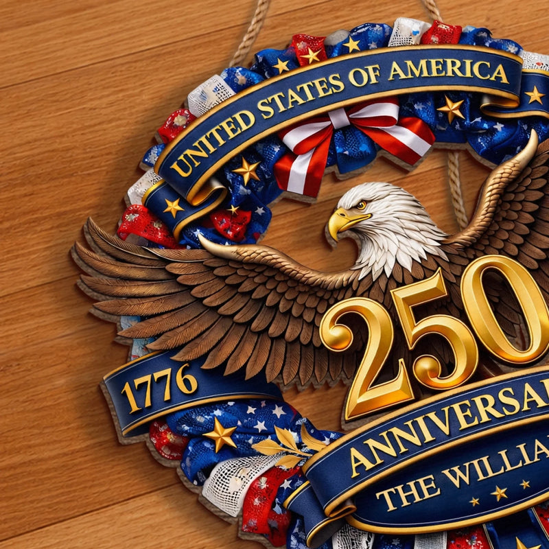 Custom Wood Sign - Personalized America 250th Anniversary Gifts For Mom, Dad, Brother, Sister, Kids - Strength That Stands The Test Of Time