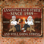 Custom Home Decor Metal Sign - Personalized Anniversary Wedding Gifts For Husband And Wife, Him And Her - Driving Each Other Crazy