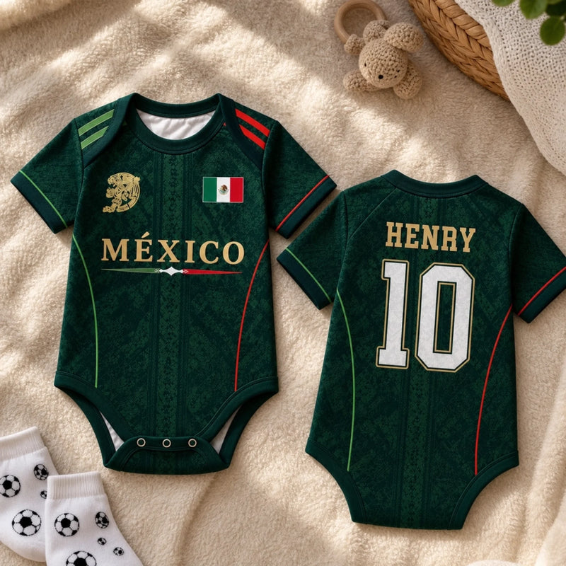 Custom Argentina World Football Baby Jersey Bodysuit - Personalized Baby Shower, Gender Reveal Gifts For New Moms, New Dads, Football Lovers - Born To Be A Champion