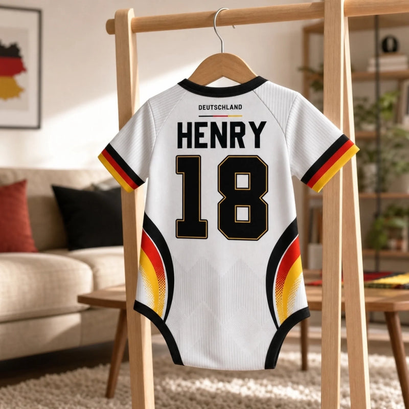 Custom Argentina World Football Baby Jersey Bodysuit - Personalized Baby Shower, Gender Reveal Gifts For New Moms, New Dads, Football Lovers - Born To Be A Champion