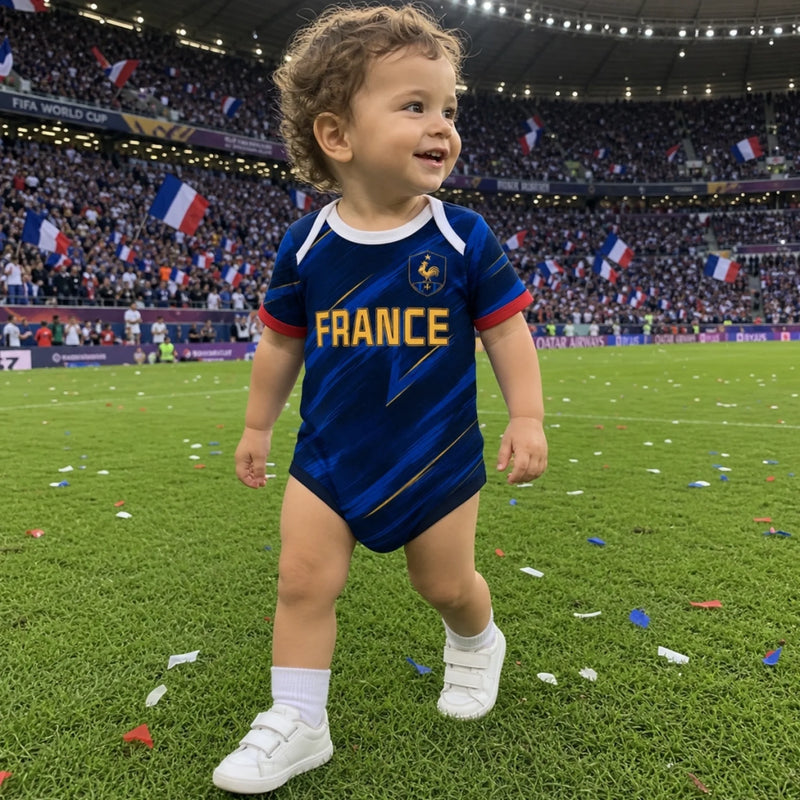 Custom Brazil World Football Baby Jersey Bodysuit
 - Personalized Baby Shower, Gender Reveal Gifts For New Moms, New Dads, Football Lovers - My First Football Jersey