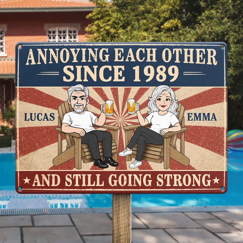 Custom Home Decor Metal Sign - Personalized  Anniversary Wedding Gifts For Husband And Wife, Him And Her - Love You, You Weirdo