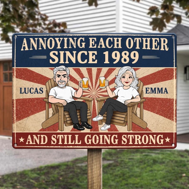 Custom Home Decor Metal Sign - Personalized  Anniversary Wedding Gifts For Husband And Wife, Him And Her - Love You, You Weirdo
