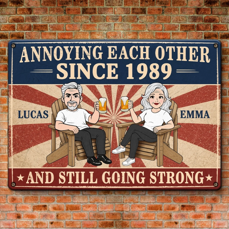 Custom Home Decor Metal Sign - Personalized  Anniversary Wedding Gifts For Husband And Wife, Him And Her - Love You, You Weirdo