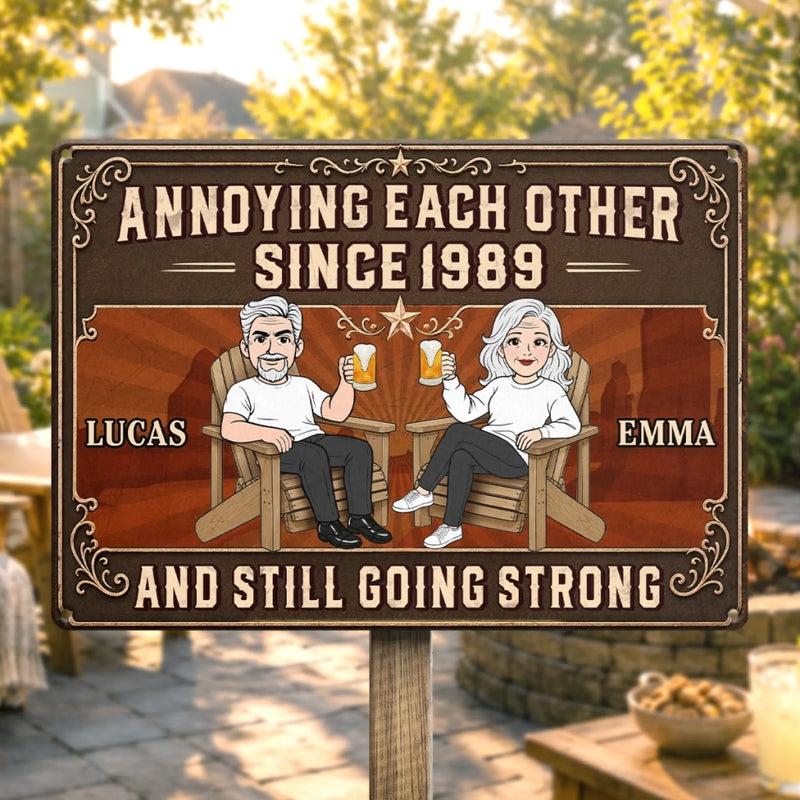 Custom Home Decor Metal Sign - Personalized  Anniversary Wedding Gifts For Husband And Wife, Him And Her - Stuck With You