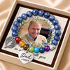 Custom Photo Rainbow Bridge Bracelet - Personalized Memorial Sympathy Gifts For Loss Of Mom, Dad - Your Light Lives On