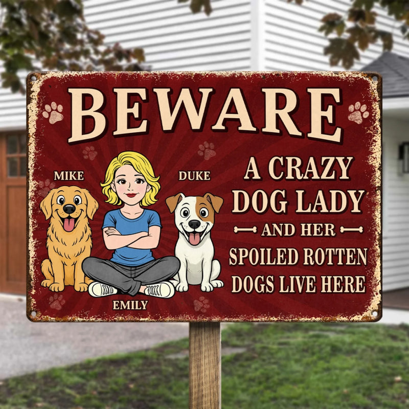 Custom Home Decor Metal Sign - Personalized  Birthday Gifts For Dog Lovers, Dog Dad And Mom - Welcome To Our Furry Madhouse