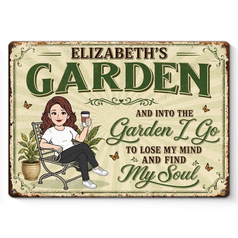 Custom Home Decor Metal Sign - Personalized  Birthday Garden Gifts For Gardeners - Losing My Mind In The Garden