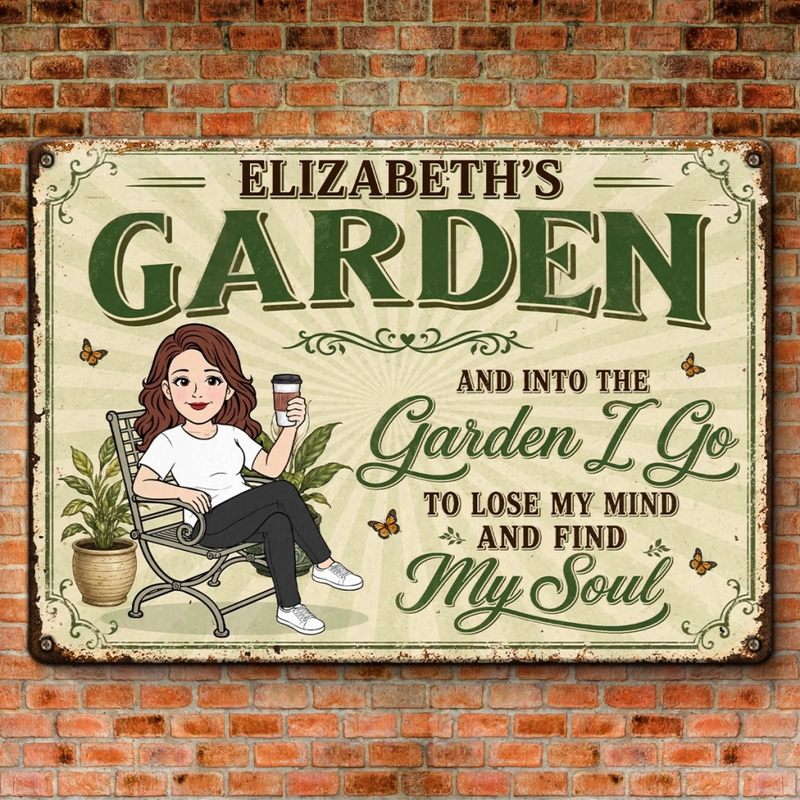 Custom Home Decor Metal Sign - Personalized  Birthday Garden Gifts For Gardeners - Losing My Mind In The Garden