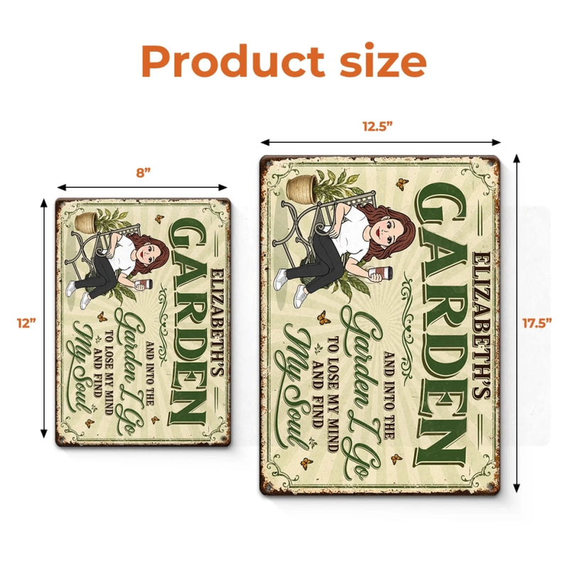 Custom Home Decor Metal Sign - Personalized  Birthday Garden Gifts For Gardeners - Losing My Mind In The Garden