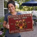 Custom Home Decor Metal Sign - Personalized Anniversary Wedding Camping Gifts For Couple, Campers - Love Drives Us Crazy