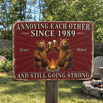 Custom Home Decor Metal Sign - Personalized Anniversary Wedding Camping Gifts For Couple, Campers - Love Drives Us Crazy
