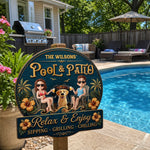 Custom Wood Sign - Personalized Summer Vacation And Travel Gifts For Couple, Dog Lovers - Hot Grill, Cool Furry Nights