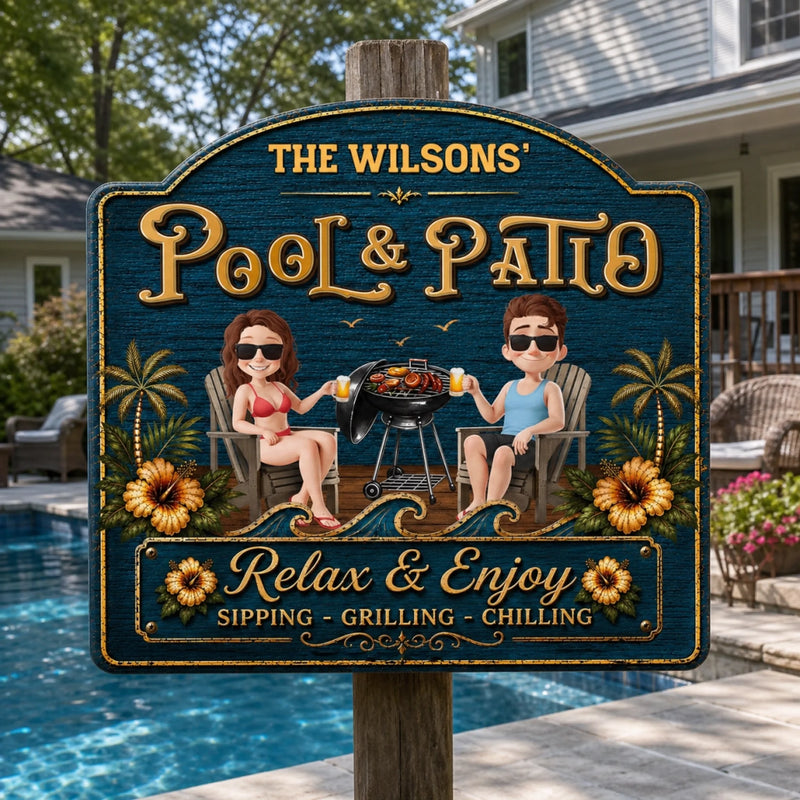 Custom Wood Sign - Personalized Summer Vacation And Travel Gifts For Husband And Wife, Him And Her - Where Summer Never Ends