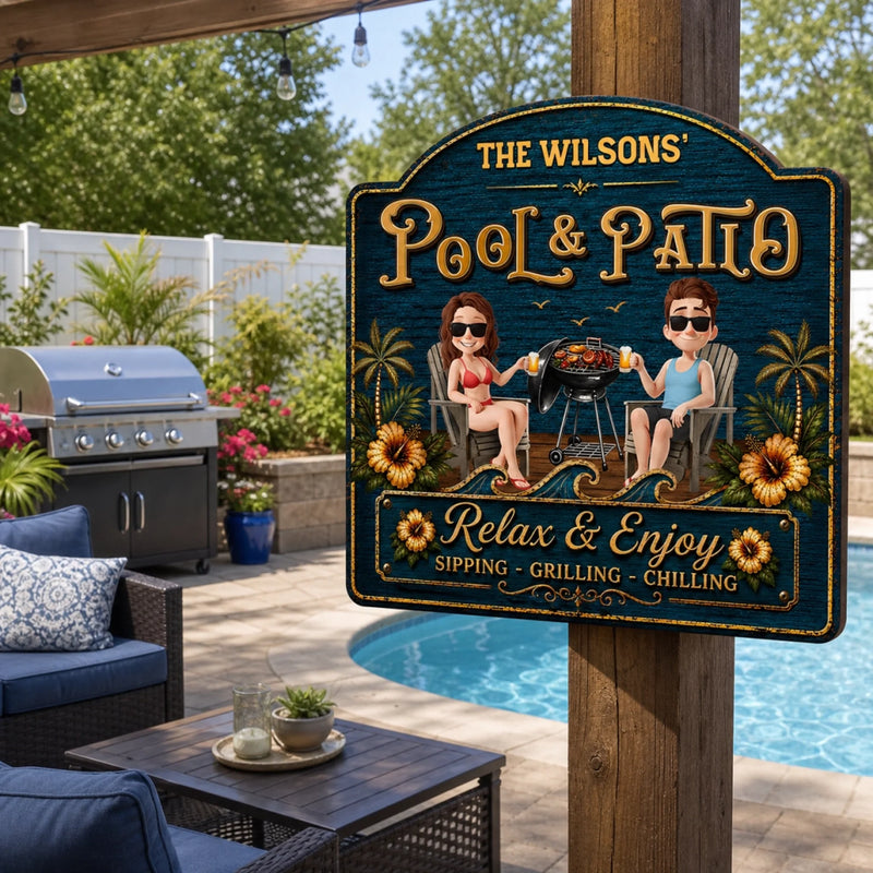 Custom Wood Sign - Personalized Summer Vacation And Travel Gifts For Husband And Wife, Him And Her - Where Summer Never Ends