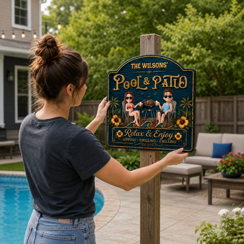 Custom Wood Sign - Personalized Summer Vacation And Travel Gifts For Husband And Wife, Him And Her - Where Summer Never Ends