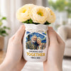 Custom Photo Flower Vase With Ribbon - Personalized  Anniversary Wedding Gifts For Husband And Wife, Him And Her - Partners In Love And Wrinkles