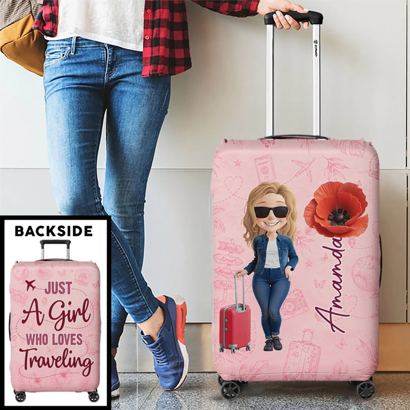 Custom Luggage Cover - Personalized Summer Vacation And Travel Gifts For Women, Besties, Sisters, BFF - Wander Far Live Fully