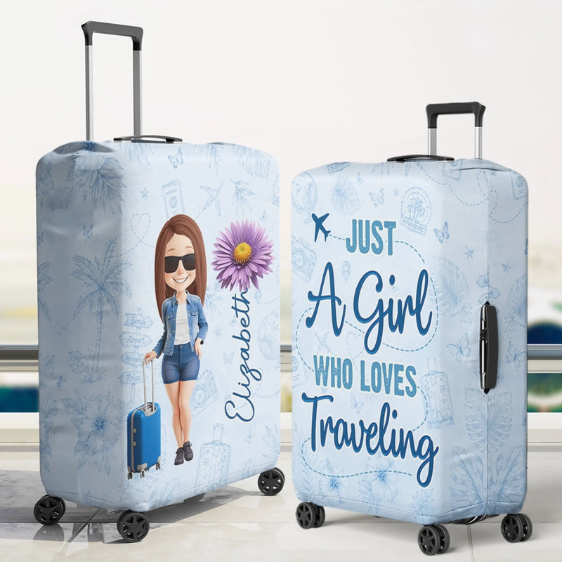 Custom Luggage Cover - Personalized Summer Vacation And Travel Gifts For Women, Besties, Sisters, BFF - Wander Far Live Fully
