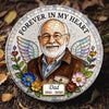 Custom Photo Round Shaped Stone With Stand - Personalized Memorial Sympathy Gifts For Loss Of Mom, Dad - Forever In Loving Memory