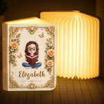 Custom Foldable LED Magic Book Lamp - Personalized Bookish Gifts For Book Lovers, Bookworms, Readers - Forever Lost In Stories