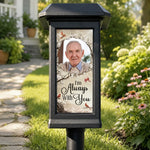 Custom Photo Solar Garden Light - Personalized Memorial Sympathy Gifts For Dad, Grandpa, Grandparent - Gone From Sight Not From Heart
