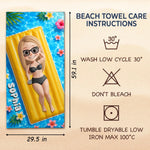 Custom Beach Towel - Personalized Summer Vacation And Travel Gifts For Women, Besties, Sisters, BFF - Beach Mode On