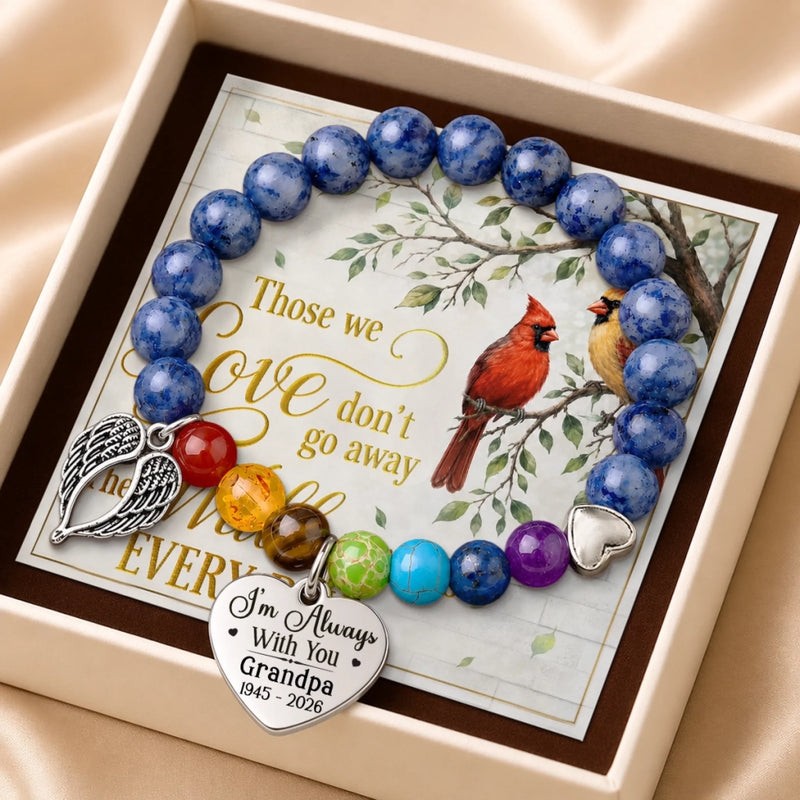 Custom Photo Rainbow Bridge Bracelet - Personalized Memorial Sympathy Gifts For Loss Of Mom, Dad - Love Knows No Goodbye