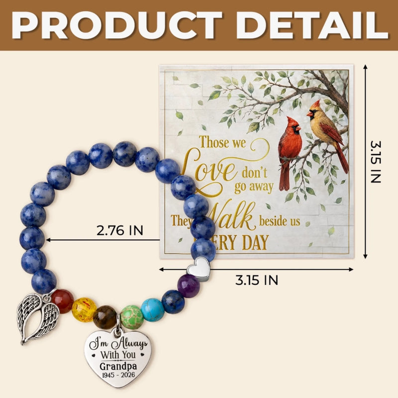 Custom Photo Rainbow Bridge Bracelet - Personalized Memorial Sympathy Gifts For Loss Of Mom, Dad - Love Knows No Goodbye