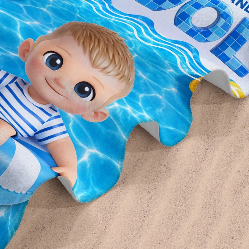 Custom Photo Beach Towel - Personalized Summer Vacation And Travel Gifts For Family, Kids - Sun Sand And Smiles