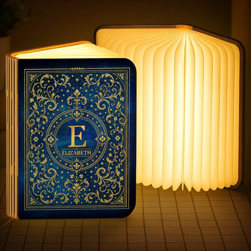 Custom Foldable LED Magic Book Lamp - Personalized Bookish Gifts For Book Lovers, Bookworms, Readers - Lost In Stories