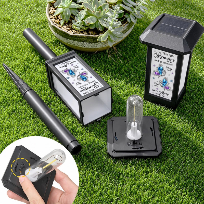 Custom Solar Garden Light - Personalized Memorial Sympathy Gifts For Loss Of Mom, Dad - Forever Remembered Forever Loved