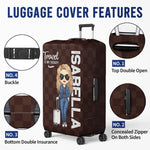 Custom Luggage Cover - Personalized Summer Vacation And Travel Gifts For - Gifts For Mom, Dad, Brother, Sister, Kids - The Sky Is Calling