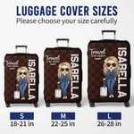 Custom Luggage Cover - Personalized Summer Vacation And Travel Gifts For - Gifts For Mom, Dad, Brother, Sister, Kids - The Sky Is Calling