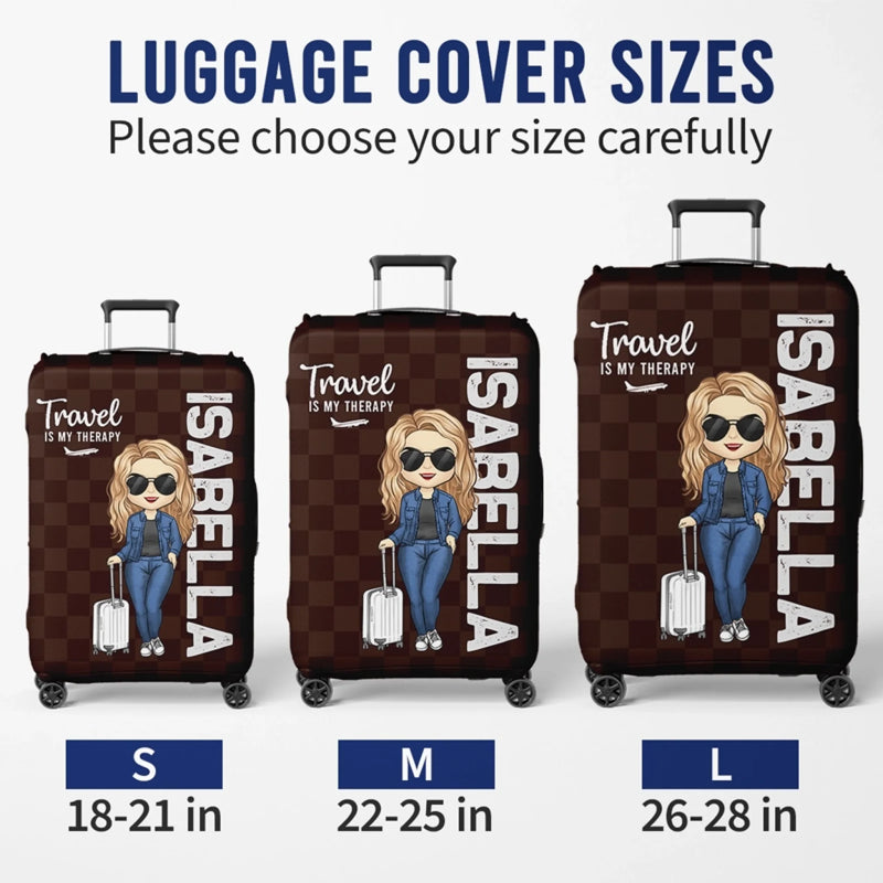 Custom Luggage Cover - Personalized Summer Vacation And Travel Gifts For - Gifts For Mom, Dad, Brother, Sister, Kids - The Sky Is Calling