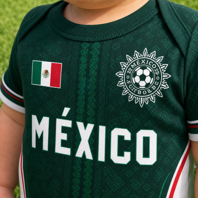 Custom Mexico World Football Baby Jersey Bodysuit
 - Personalized Baby Shower, Gender Reveal Gifts For New Moms, New Dads, Football Lovers - Team’s Little All Star