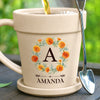 Custom Plant Pot Ceramic Mug - Personalized Birthday Garden Gifts For Gardeners, Women, Besties, Sisters, BFF - Shhh, My Flowers Are Sleeping